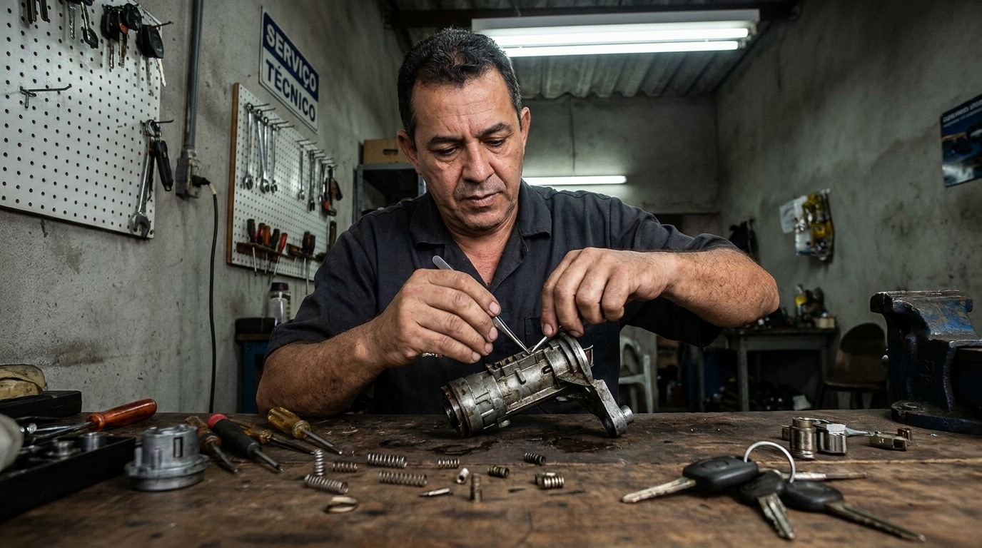 Troca de Segredo do Miolo da Porta profissional em Piracicaba‑SP